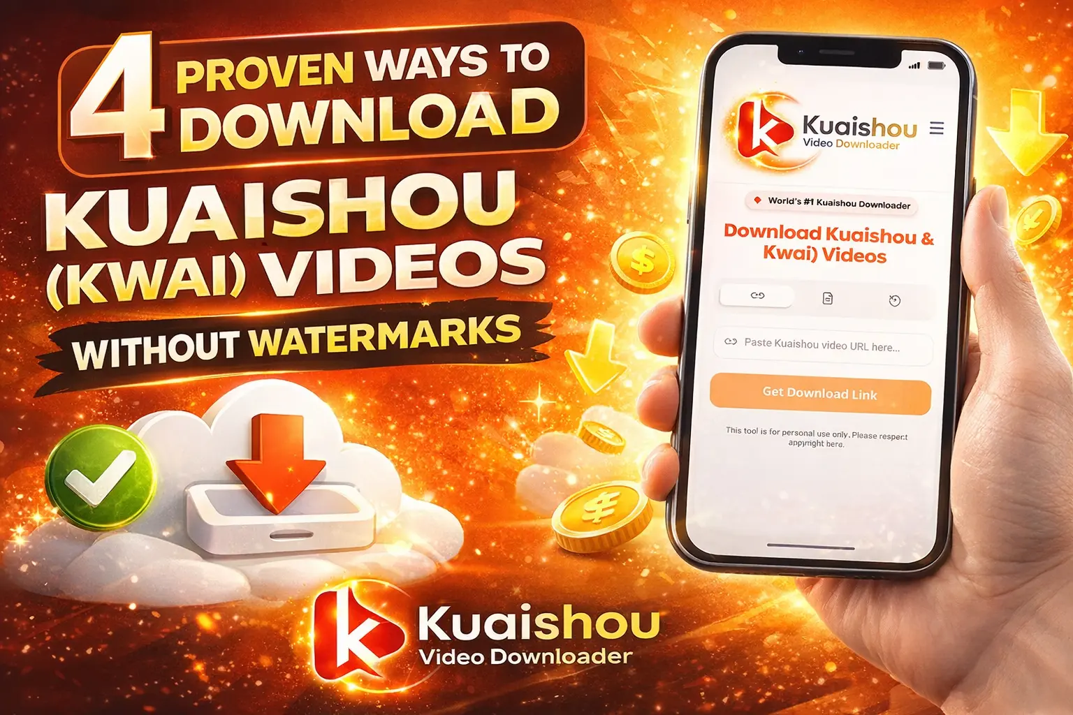 4 proven ways to download Kuaishou (Kwai) videos without watermark using the Kuaishou video downloader on mobile or any device.