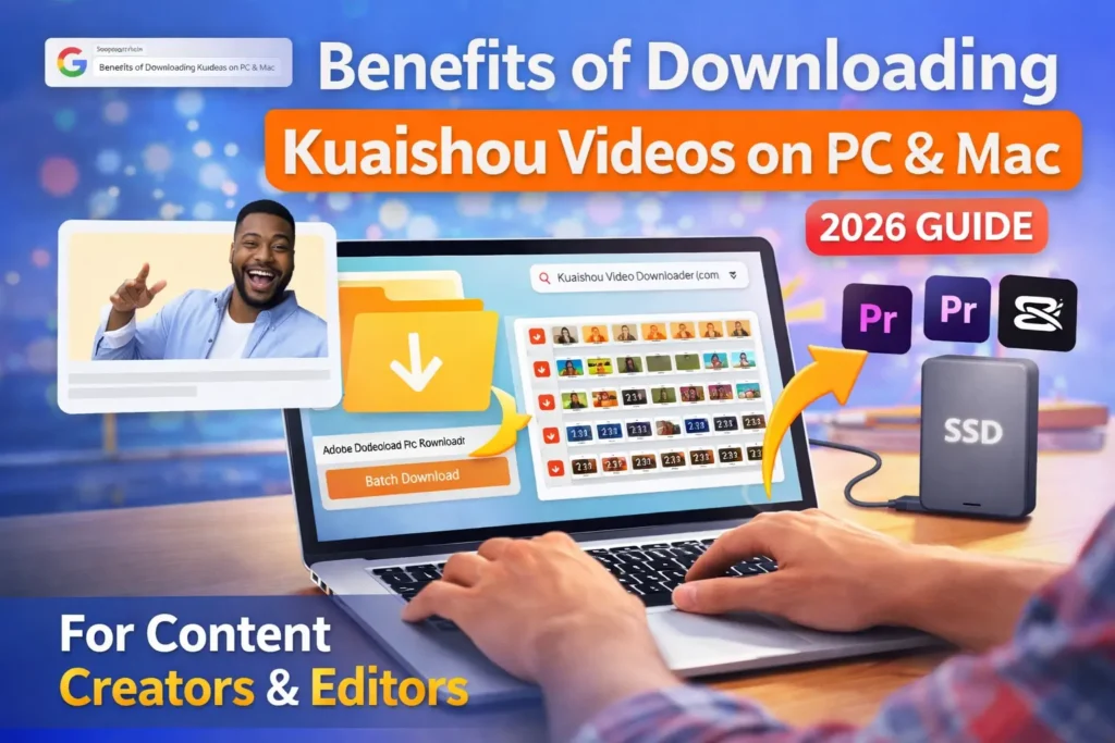 Benefits of downloading Kuaishou videos on PC and Mac for content creators and editors with batch download feature